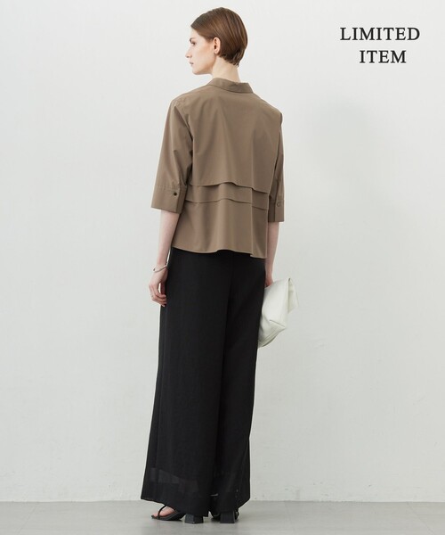 ICB(アイシービー)の「クリーンブロード クロップドシャツ(シャツ/ブラウス・レディース・ブラック系1/ブルー系1・42/44/46)」の7枚目の写真