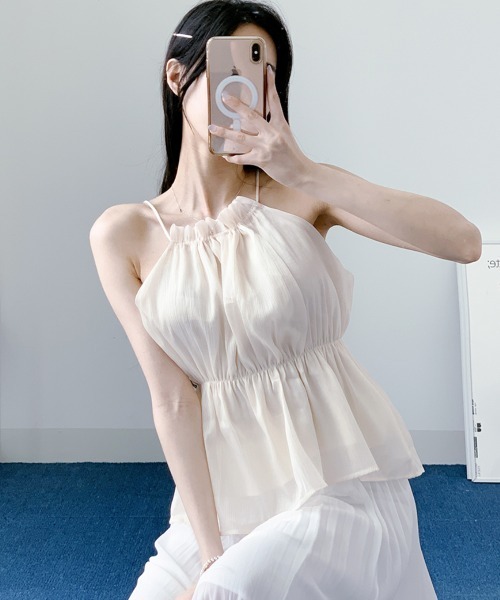 NANAHACHI（ナナハチ）の「オフショル シアー ペプラムブラウス（その他トップス・レディース・アイボリー/ブラック・FREE）」の11枚目の写真