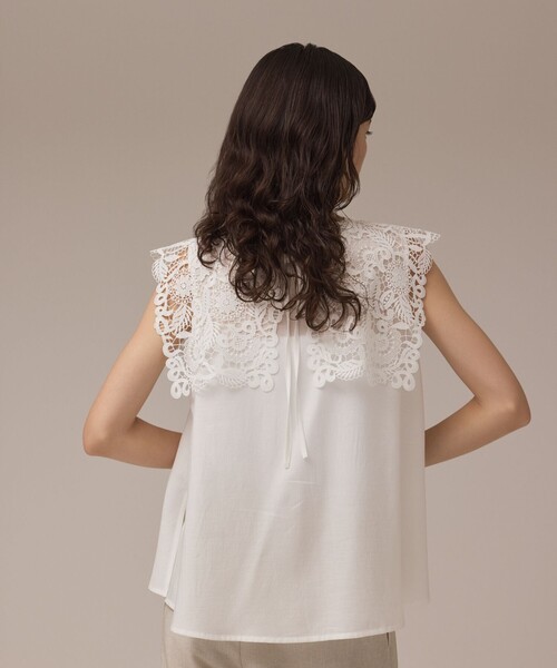 GRACE CONTINENTAL（グレースコンチネンタル）の「パターンレースカラーブラウス（シャツ/ブラウス・レディース・ブラック/ピンク/ホワイト・36/38）」の7枚目の写真