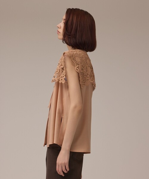 【美品】VALENTINO レース フリンジ ニット ブラウス 新タグ 現行 VALENTINO レースニット（ヴァレンティノ ウール ニット S