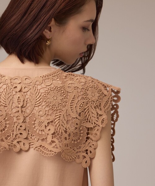 GRACE CONTINENTAL（グレースコンチネンタル）の「パターンレースカラーブラウス（シャツ/ブラウス・レディース・ブラック/ピンク/ホワイト・36/38）」の19枚目の写真