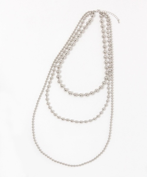 GLOBAL WORK（グローバルワーク）の「アソート三連ネックレス/495430（ネックレス・レディース・シルバー系その他2/シルバー/ホワイト・FREE）」の3枚目の写真