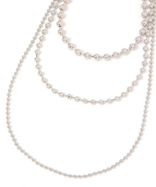 GLOBAL WORK（グローバルワーク）の「アソート三連ネックレス/495430（ネックレス・レディース・シルバー系その他2/シルバー/ホワイト・FREE）」の5枚目の写真