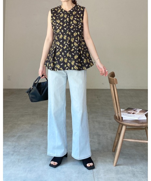 She's Closet(シーズクローゼット)の「花柄フラワープリント&アート柄タックフレアペプラムジレベスト(ベスト・レディース・ブラック系その他/ブラック/ベージュ系その他/ベージュ/ネイビー/ブルー系その他・FREE)」の16枚目の写真