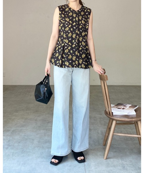She's Closet(シーズクローゼット)の「花柄フラワープリント&アート柄タックフレアペプラムジレベスト(ベスト・レディース・ブラック系その他/ブラック/ベージュ系その他/ベージュ/ネイビー/ブルー系その他・FREE)」の17枚目の写真