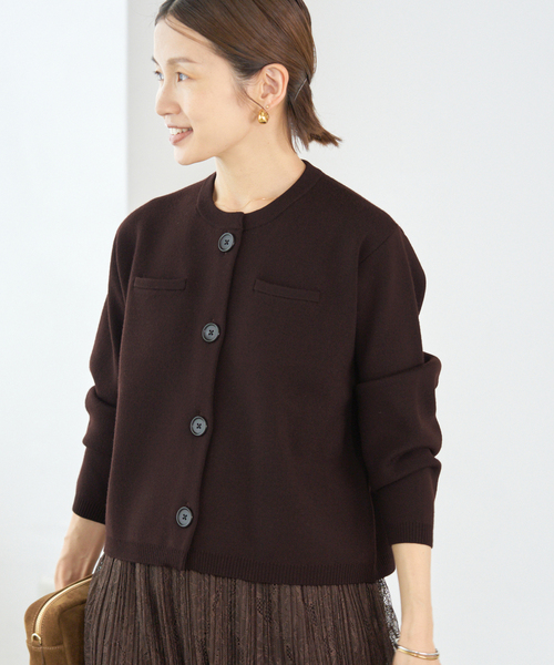 IENA スーパーファインスムースクルーカーディガン イエナ IENA｜スーパーファインスムースクルーカーディガン | Rakuten Fashion