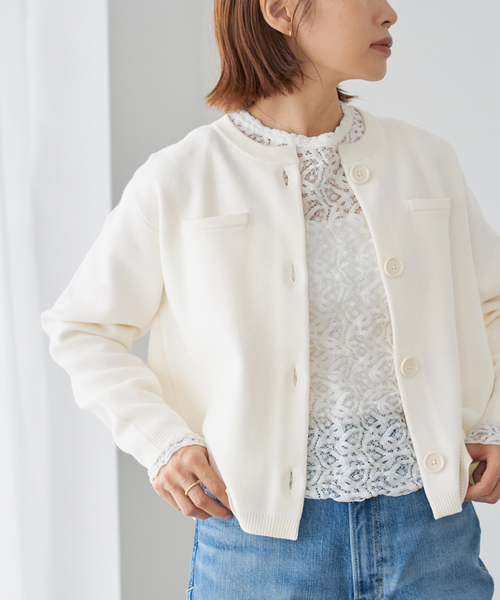 スーパーファインスムースクルーカーディガン（カーディガン/ボレロ