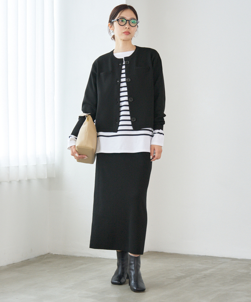 スーパーファインスムースクルーカーディガン イエナ スーパーファインスムースクルーカーディガン（カーディガン/ボレロ