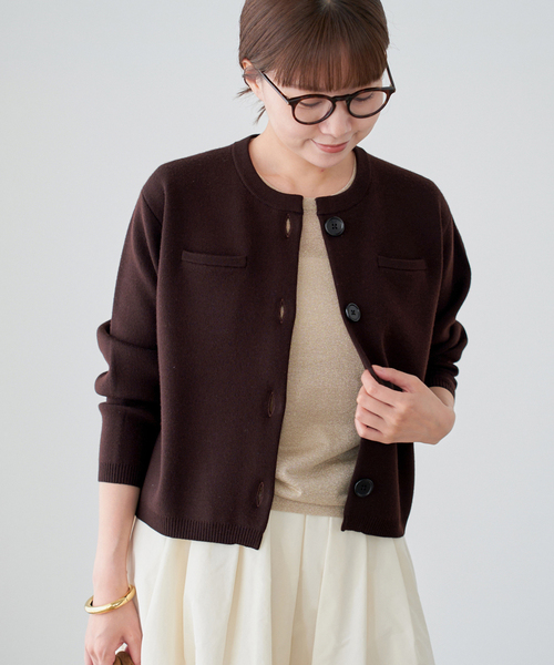 スーパーファインスムースクルーカーディガン（カーディガン/ボレロ