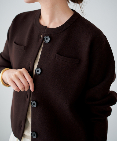 スーパーファインスムースクルーカーディガン（カーディガン/ボレロ