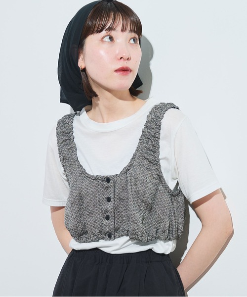 fig London(フィグロンドン)の「●classic LINEN bustier(シャツ/ブラウス・レディース・ダークブラウン/ブラック/グレー・FREE)」の2枚目の写真