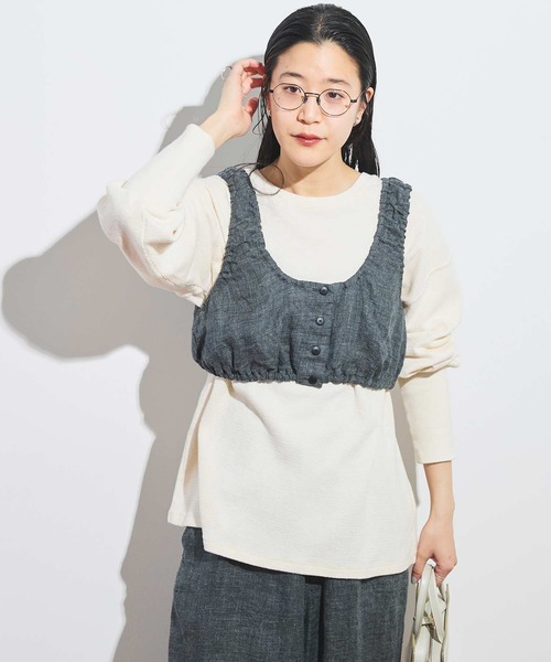 fig London(フィグロンドン)の「●classic LINEN bustier(シャツ/ブラウス・レディース・ダークブラウン/ブラック/グレー・FREE)」の12枚目の写真