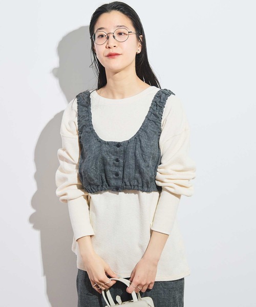 fig London(フィグロンドン)の「●classic LINEN bustier(シャツ/ブラウス・レディース・ダークブラウン/ブラック/グレー・FREE)」の13枚目の写真