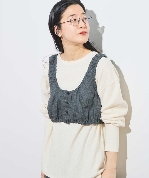 fig London(フィグロンドン)の「●classic LINEN bustier(シャツ/ブラウス・レディース・ダークブラウン/ブラック/グレー・FREE)」の14枚目の写真