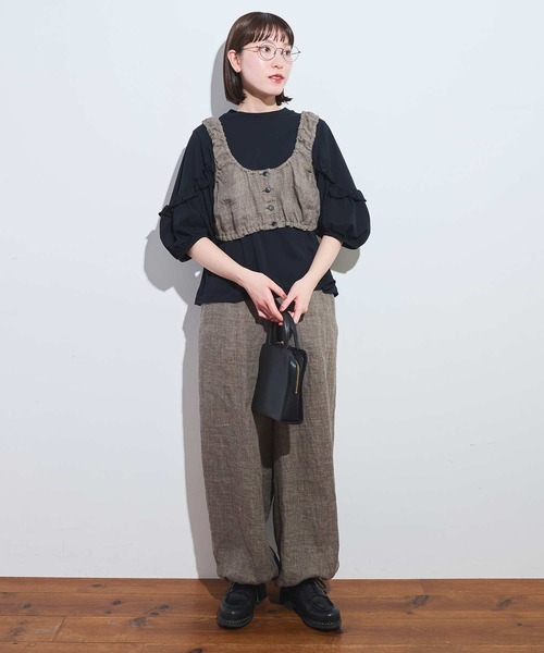 fig London(フィグロンドン)の「●classic LINEN bustier(シャツ/ブラウス・レディース・ダークブラウン/ブラック/グレー・FREE)」の20枚目の写真