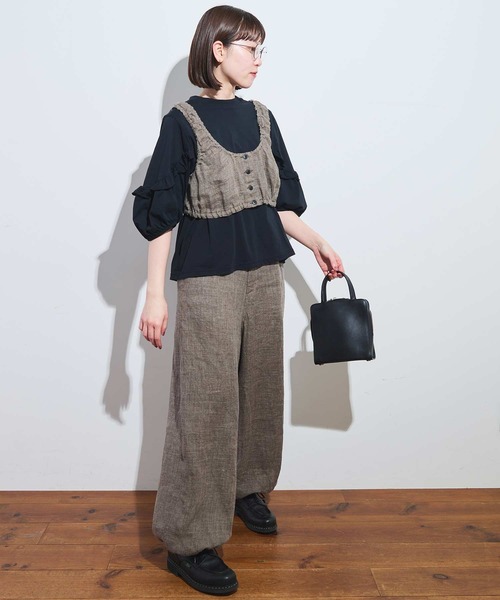fig London(フィグロンドン)の「●classic LINEN bustier(シャツ/ブラウス・レディース・ダークブラウン/ブラック/グレー・FREE)」の21枚目の写真