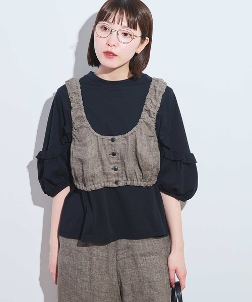 fig London(フィグロンドン)の「●classic LINEN bustier(シャツ/ブラウス・レディース・ダークブラウン/ブラック/グレー・FREE)」の8枚目の写真