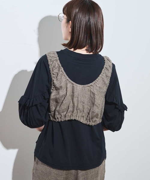 fig London(フィグロンドン)の「●classic LINEN bustier(シャツ/ブラウス・レディース・ダークブラウン/ブラック/グレー・FREE)」の11枚目の写真