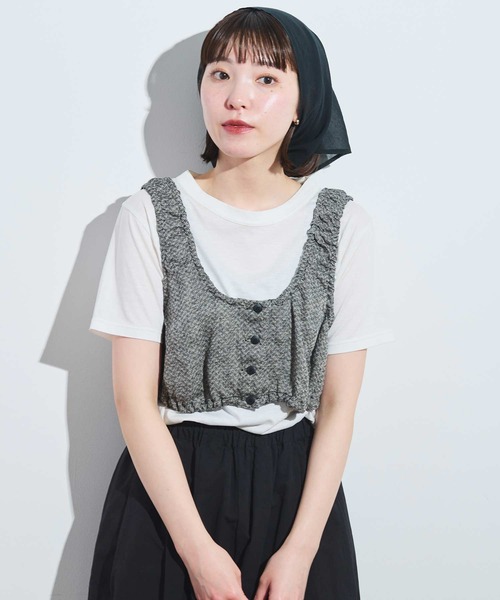 fig London(フィグロンドン)の「●classic LINEN bustier(シャツ/ブラウス・レディース・ダークブラウン/ブラック/グレー・FREE)」の4枚目の写真