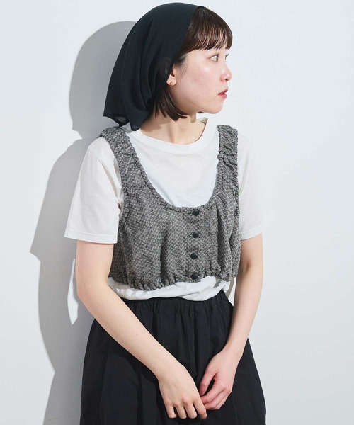 fig London(フィグロンドン)の「●classic LINEN bustier(シャツ/ブラウス・レディース・ダークブラウン/ブラック/グレー・FREE)」の5枚目の写真