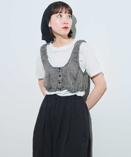 fig London(フィグロンドン)の「●classic LINEN bustier(シャツ/ブラウス・レディース・ダークブラウン/ブラック/グレー・FREE)」の7枚目の写真