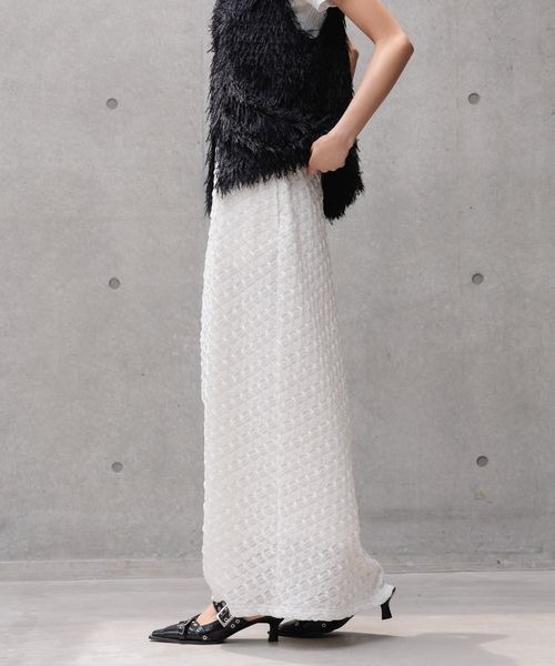 PAGEBOY(ページボーイ)の「ポコポコナロースカート(スカート・レディース・サックスブルー/ブラック/オフホワイト・FREE)」の9枚目の写真