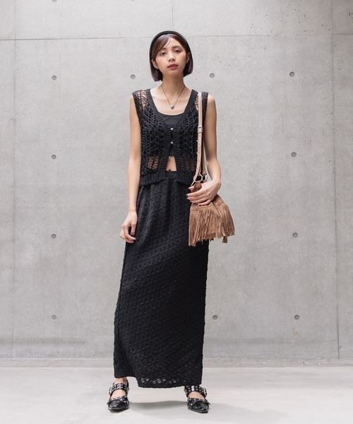 PAGEBOY(ページボーイ)の「ポコポコナロースカート(スカート・レディース・サックスブルー/ブラック/オフホワイト・FREE)」の10枚目の写真