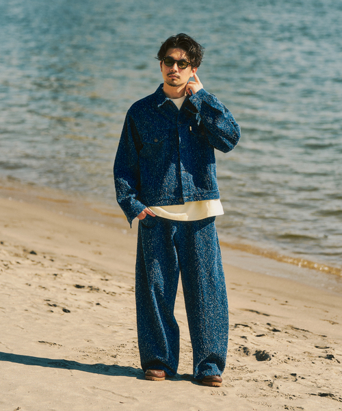 417 EDIFICE(フォーワンセブンエディフィス)の「NEPDENIM / ネップデニム トラッカージャケット(デニムジャケット・メンズ・ブラック/ネイビー・LARGE/MEDIUM)」の4枚目の写真