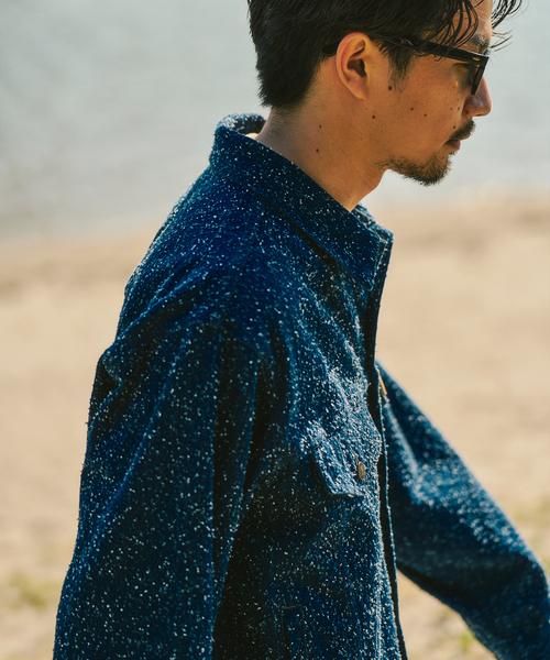 417 EDIFICE(フォーワンセブンエディフィス)の「NEPDENIM / ネップデニム トラッカージャケット(デニムジャケット・メンズ・ブラック/ネイビー・LARGE/MEDIUM)」の14枚目の写真