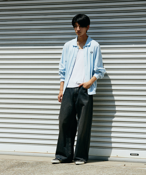 FRED PERRY（フレッドペリー）の「FRED PERRY / フレッドペリー 別注  フル ボタン ピケ ポロシャツ（シャツ/ブラウス・メンズ・サックスブルー/ネイビー・MEDIUM/LARGE）」の12枚目の写真