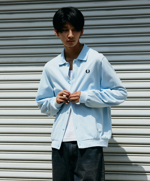 FRED PERRY（フレッドペリー）の「FRED PERRY / フレッドペリー 別注  フル ボタン ピケ ポロシャツ（シャツ/ブラウス・メンズ・サックスブルー/ネイビー・MEDIUM/LARGE）」の17枚目の写真