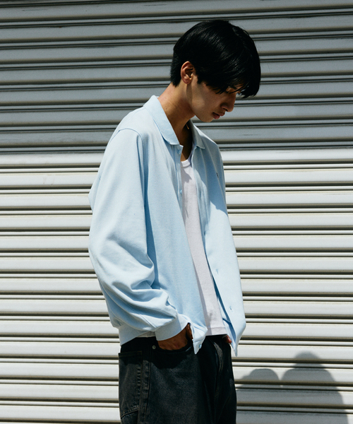 FRED PERRY（フレッドペリー）の「FRED PERRY / フレッドペリー 別注  フル ボタン ピケ ポロシャツ（シャツ/ブラウス・メンズ・サックスブルー/ネイビー・MEDIUM/LARGE）」の20枚目の写真