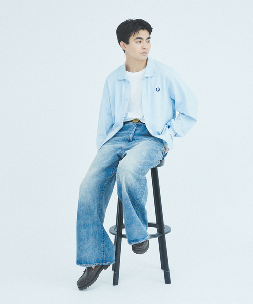 FRED PERRY / フレッドペリー 別注 フル ボタン ピケ ポロシャツ