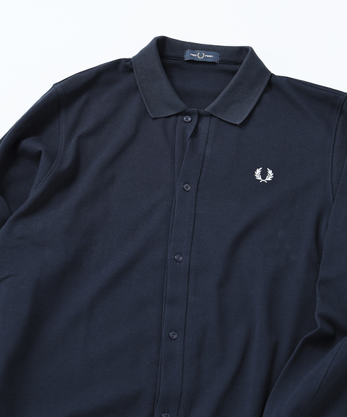 FRED PERRY / フレッドペリー 別注 フル ボタン ピケ ポロシャツ セール】FRED PERRY / フレッドペリー 別注 フル ボタン ピケ