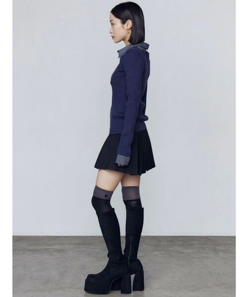 EMODA（エモダ）の「プリーツミニスカート（スカート・レディース・グレー/ブラック/ブラウン・MEDIUM/SMALL）」の5枚目の写真