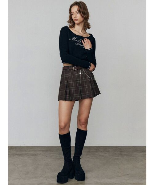 EMODA(エモダ)の「プリーツミニスカート(スカート・レディース・グレー/ブラック/ブラウン・MEDIUM/SMALL)」の9枚目の写真