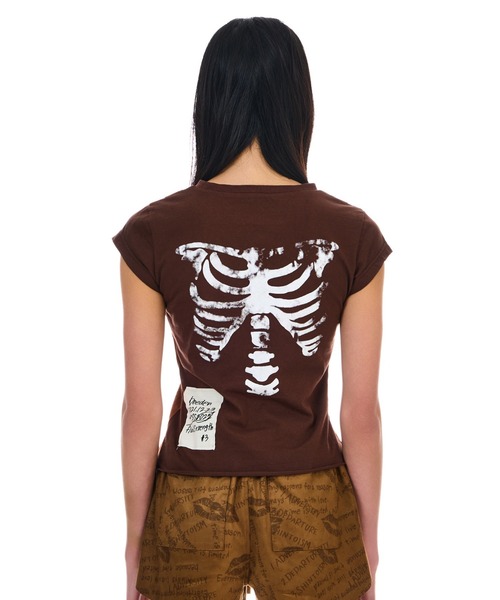 トップス BEEDEN BONE PRINT LAYERED LOGO TEE BONE PRINT LAYERED LOGO TEE（Tシャツ/カットソー）｜BEEDEN