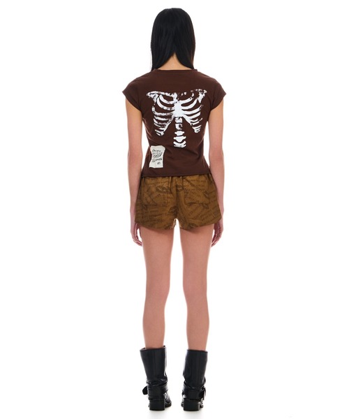 トップス BEEDEN BONE PRINT LAYERED LOGO TEE BONE PRINT LAYERED LOGO TEE（Tシャツ/カットソー）｜BEEDEN