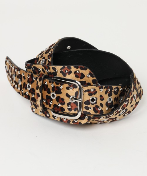3.3 Field Trip (3.3フィールドトリップ)の「3.3 Field Trip/スタッズツキBIGベルト(ベルト・レディース・ブラック/レオパード/ブラウン・ONE SIZE)」の3枚目の写真