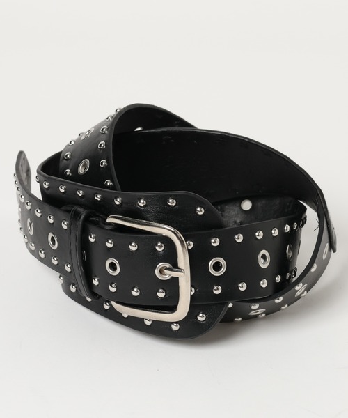 3.3 Field Trip (3.3フィールドトリップ)の「3.3 Field Trip/スタッズツキBIGベルト(ベルト・レディース・ブラック/レオパード/ブラウン・ONE SIZE)」の2枚目の写真