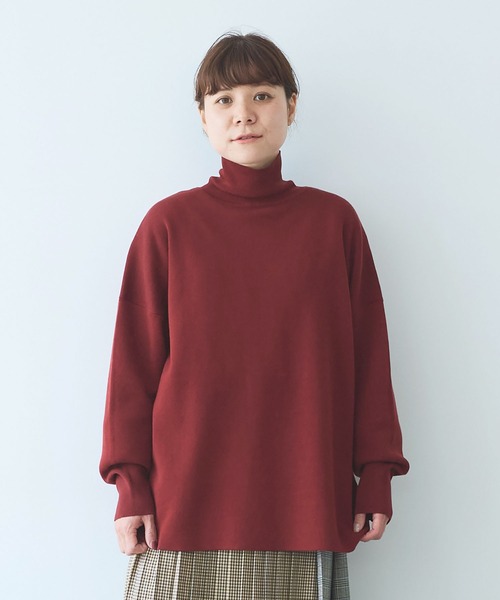 yuni（ユニ　）の「コットンスムース 2way ハイネックニット（ニット/セーター・レディース・ブラウン/サックスブルー/ブラック/ブルー・FREE）」の11枚目の写真