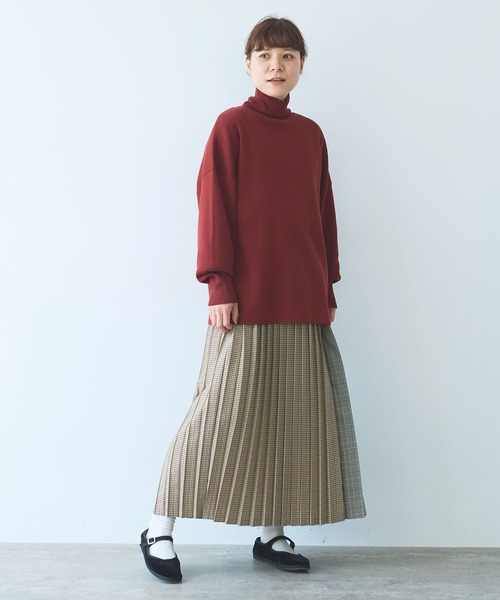 yuni（ユニ　）の「コットンスムース 2way ハイネックニット（ニット/セーター・レディース・ブラウン/サックスブルー/ブラック/ブルー・FREE）」の9枚目の写真