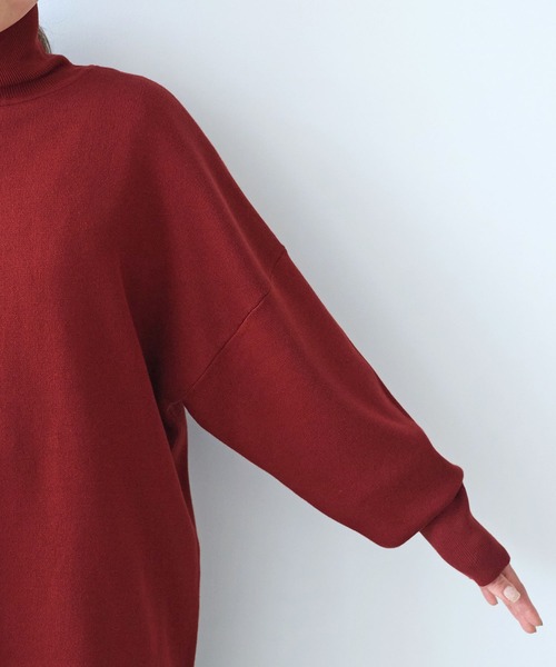 yuni（ユニ　）の「コットンスムース 2way ハイネックニット（ニット/セーター・レディース・ブラウン/サックスブルー/ブラック/ブルー・FREE）」の21枚目の写真