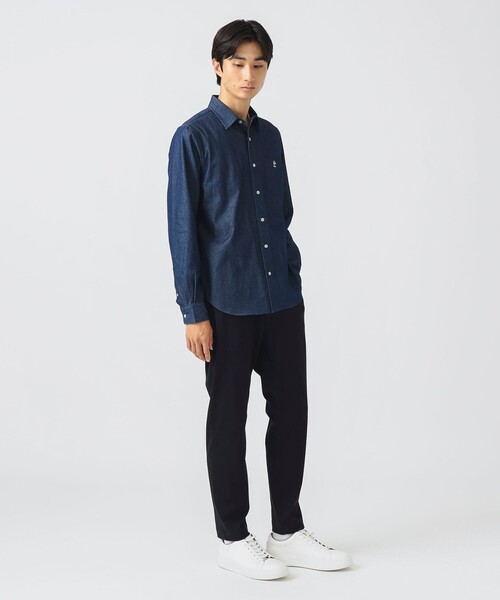 BEAMS HEART(ビームスハート)の「コーヒー刺繍 デニム シャツ(シャツ/ブラウス・メンズ・インディゴブルー/ブラック・S/M/L/XL)」の3枚目の写真