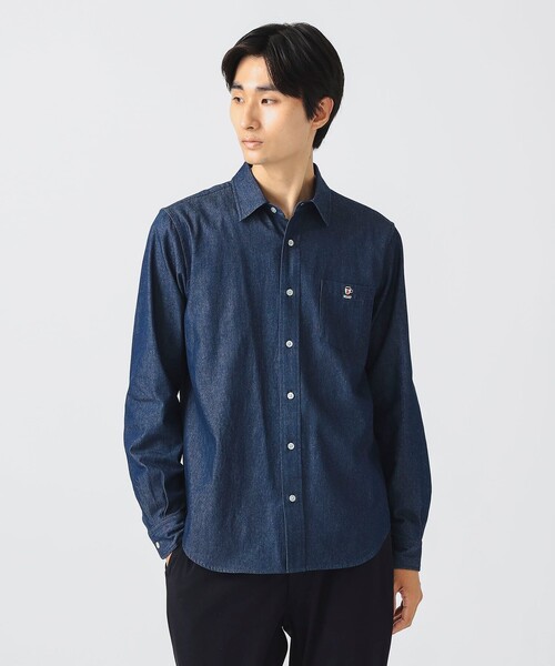 BEAMS HEART(ビームスハート)の「コーヒー刺繍 デニム シャツ(シャツ/ブラウス・メンズ・インディゴブルー/ブラック・S/M/L/XL)」の6枚目の写真