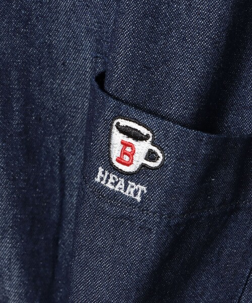 BEAMS HEART(ビームスハート)の「コーヒー刺繍 デニム シャツ(シャツ/ブラウス・メンズ・インディゴブルー/ブラック・S/M/L/XL)」の20枚目の写真