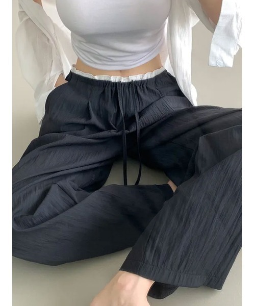 NANAHACHI(ナナハチ)の「フリルウエストレイヤード風 イージーパンツ(その他パンツ・レディース・ネイビー/ラベンダー/ブラック/オリーブ・FREE)」の22枚目の写真