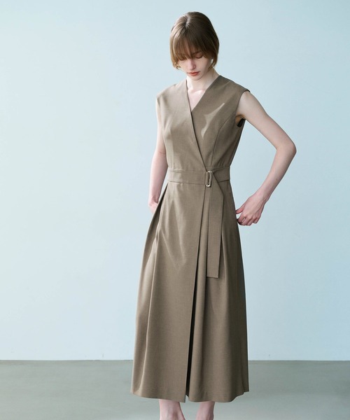 セール】カシュクールタックワンピース【DRY COMFORTABLE