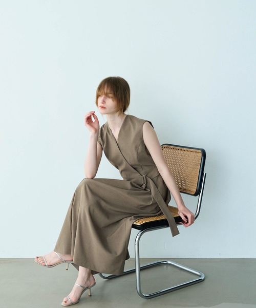 セール】カシュクールタックワンピース【DRY COMFORTABLE