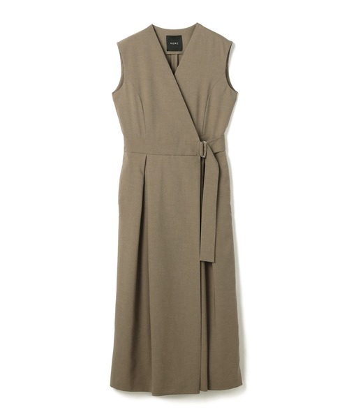 ADORE カシュクールワンピース ドレス M ダークグリーン ドレープタック セール】カシュクールタックワンピース【DRY COMFORTABLE